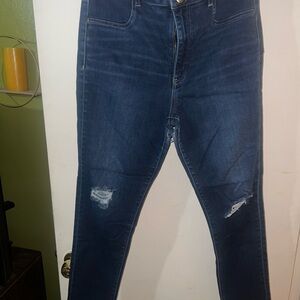 Stylish Blue Distressed Jeans (some wear and tear)